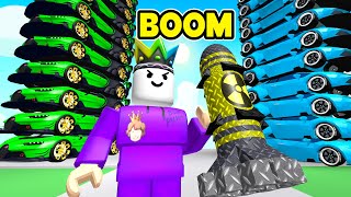 EVERY SECOND I BLOW A TOWER of CARS On Roblox