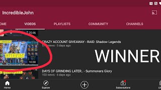 CRAZY ACCOUNT WINNER(ANNOUNCEMENT) - RAID: Shadow Legends