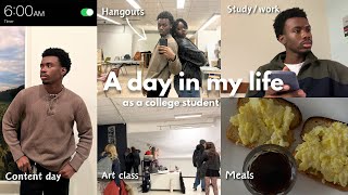 A Day in the Life of a Productive College Student | art class, meals, content day, hangouts, study.