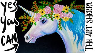 Unicorn and Flowers 🌟🎨 How to Draw and Paint tutorial for Beginners #art #painting #livestream