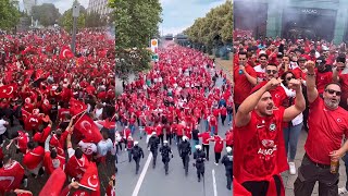 Crazy Scenes in Dortmund As TURKIYE Fans Take Over The City Ahead Of The Euro Game Against Georgia