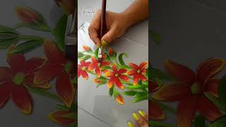 AMAZING ✨️💫  glass painting BRUSH Strokes #shorts flower painting