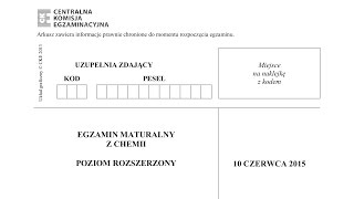 Chemia Czerwiec 2015 STARA PODSTAWA (Live) [matura]