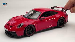 Unboxing the Maisto 1:18 Diecast Model Car - Guards Red Porsche 911 GT3 992