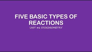 AP Chemistry: Five Basic Types of Reactions