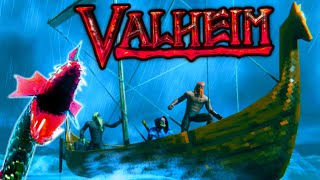 Terrifying first encounter with Sea Serpent and Death Mosquitos! - Valheim #1