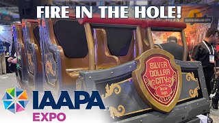 Unveiling of the Pumper Wagon Vehicle - Fire In The Hole Indoor RMC Roller Coaster IAAPA Expo 2023