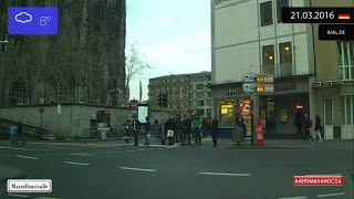 Driving through Köln (Germany) from Mülheim to Zentrum 21.03.2016 Timelapse x4