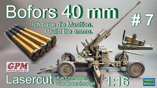 Bofors Flak 40 mm - Lasercut - Kartonmodell - Cardboard model - 1:16 - Part 7  #papercraft