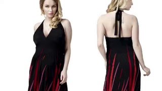 Product Review - Yacun Women's Plus Size Flame Halter Dress