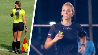 SE l'ARBITRO è UNA DONNA MOLTO CARINA succede questo.. CALCIO ARBITRI RAGAZZE 2020