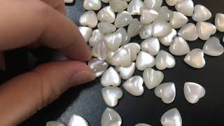 Natural mother of pearl little hearts 10mm