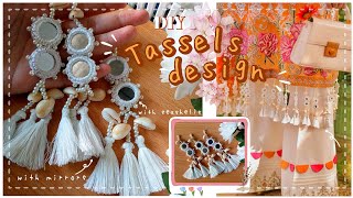 diy tassels with mirrors and seashells ✨ diy tassels making