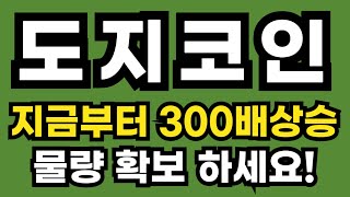 도지코인 지금부터 300배상승물량 확보 하세요!