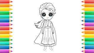 How to Draw Elsa from the movie Frozen for Kids! Easy Disney Drawings & Art.