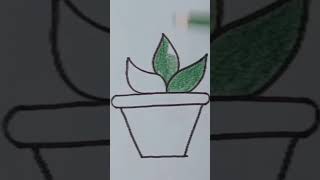 how to draw plant pot #easydrawimg #drawing #drawingforkids