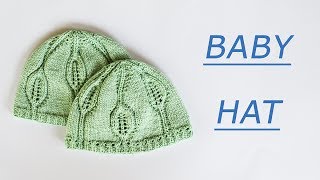 How to knitting baby hat Leafy Baby hat pattern WWWIKA Crochet