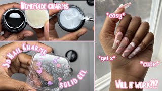 Making 3d SCULPTED NAIL CHARMS! | How to make EASY CUTE Nail Charms!