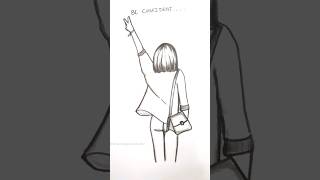 girl backside drawing easy tutorial step by step #youtubeshorts #pencildrawing #girldrawing