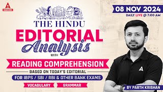 Editorial Analysis | 08 November 2024 | Vocab, Grammar, Reading, Skimming | By Parth Sir