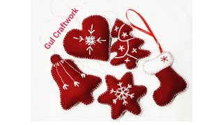 Christmas Felt Ornaments, Handcrafted Ornaments- Gul Craftwork