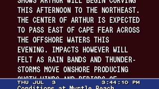 WeatherSTAR 4000 Emulator Local Statement - July 3, 2014 - Hurricane Arthur