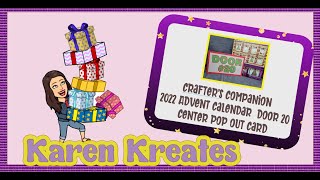 Crafter’s Companion 2022 Advent Calendar door 20- pop out card