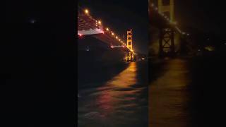 An Awesome View of Cruising Under the Golden Gate Bridge at Night