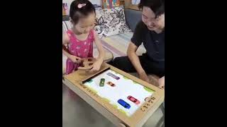 This dad made this game from cardboard for his daughter.