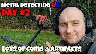 Ep 31 Metal Detecting UK 2022 | Back On The Gold Field Day #2 | Minelab Equinox 800 Coins Artifacts