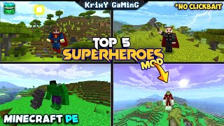 TOP 5 BEST SUPERHEROES MOD FOR MINECRAFT PE | TOP 5 SUPERHEROES MOD FOR MCPE/BEDROCK [ 2024 ] !