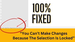 [✅ FIXED] You Can't Make This Change Because The Selection Is Locked | Microsoft Word