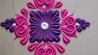 easy and simple every day rangoli design || small rangoli design ||🏵️#rangoli #shorts