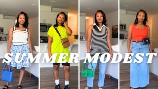 How to dress modest stylish comfortable and feminine | Summer Modest Lookbook SHEIN TJ Max an Amazon