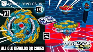 MIRAGE DEVOLOS D6 GAMEPLAY || ALL OLD DEVOLOS QR CODES || BEYBLADE BURST SURGE APP