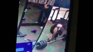 Weightlifter SNAPS his spine in two during dead lift at the gym and goes over like he's been shot