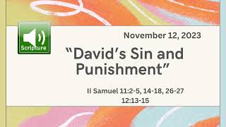 Sunday school Lesson - David's Sin and Punishment - November 12, 2023