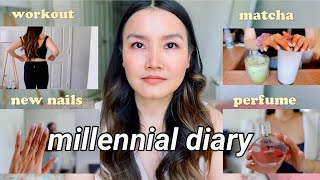 Millennial Diary: skims dupe, matcha latte, reformation try on, and new nails