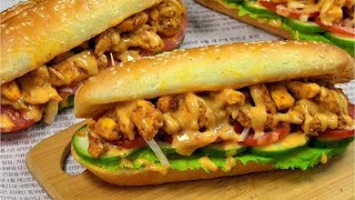 Chicken Subway Sandwich recipe | Cold Sandwich by Sammy #sammyfood #subwaysandwich #sandwich