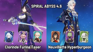 C0 Clorinde Furina Taser | C0 Neuvillette Hyperburgeon | Spiral Abyss 4.6 Floor 12 | Genshin Impact