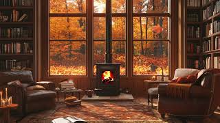 4K Relax with Smooth Jazz & Fireplace Sounds 🍁 Perfect for Study, Sleep, and Unwinding