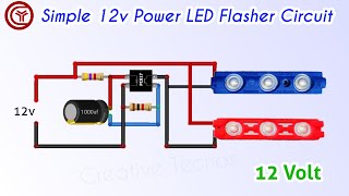 Simple 12 volt LED Flasher Circuit