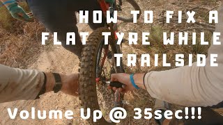 BANG!!! // How To Fix A Tubeless Tyre With CO2 Trailside