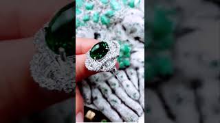 Beautiful Emrald Silver Ring #silver #emrald #shortvideos