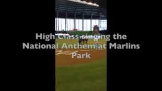 High Class sings National Anthem at Marlins Park (Miami Marlins vs Oakland Athletics) 06-29-2014