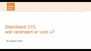 Standaard 315: wat verandert er voor u?