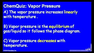 Vapor Pressure  (Quiz)