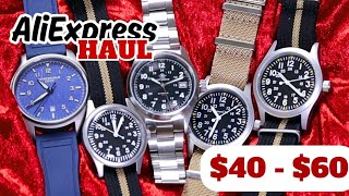 ALIEXPRESS HAUL: Military & Field Watches $40 - $60 Automatic NH35, Titanium, Sapphire - June Part 2