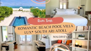 NEW ROMANTIC BEACH POOL VILLA LUX SOUTH ARI ATOLL MALDIVES, BEACH ACCESS, INFINITY POOL, OUTDOOR TUB