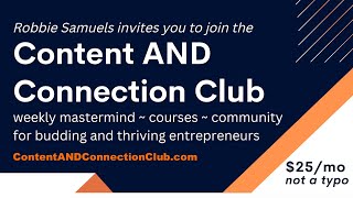 Content AND Connection Club LIVE with Dorothy Wilhelm